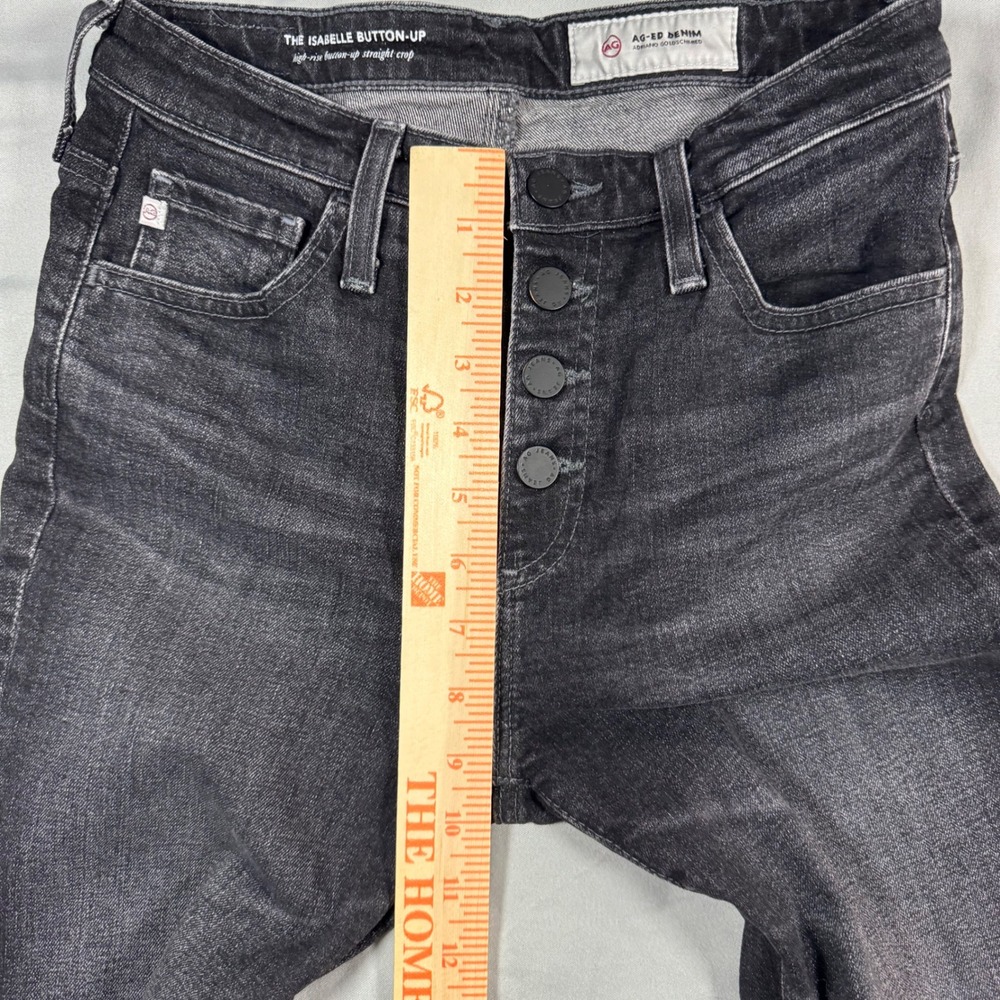 AG Adriano Goldschmied The Isabelle Straight Crop Jeans Black Women's 25R - Picture 6 of 10